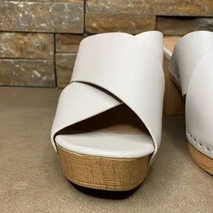 Mi.iM | Shoes | Miim Sandal Heels Size 85 Cora Leather Off White Criss ...